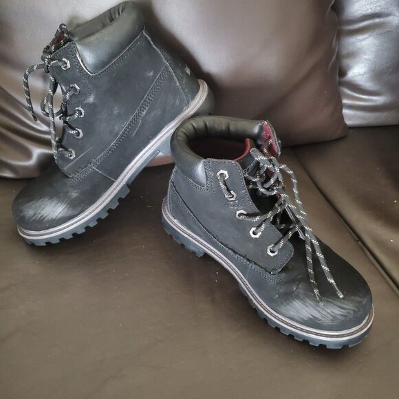 Skechers boots Black color Drawstring size 4.5 big boy - Picture 5 of 6